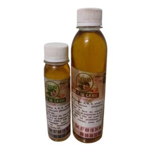 Huile vierge de cajou en flacon de 250 ml et 125 ml, riche en vitamines A, K, E, idéale pour la peau, les cheveux et la cuisine